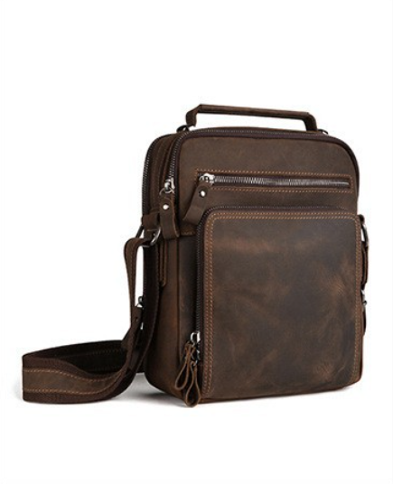 Leather Backpack Vintage - Bolso Bandolera de Cuero Genuino de