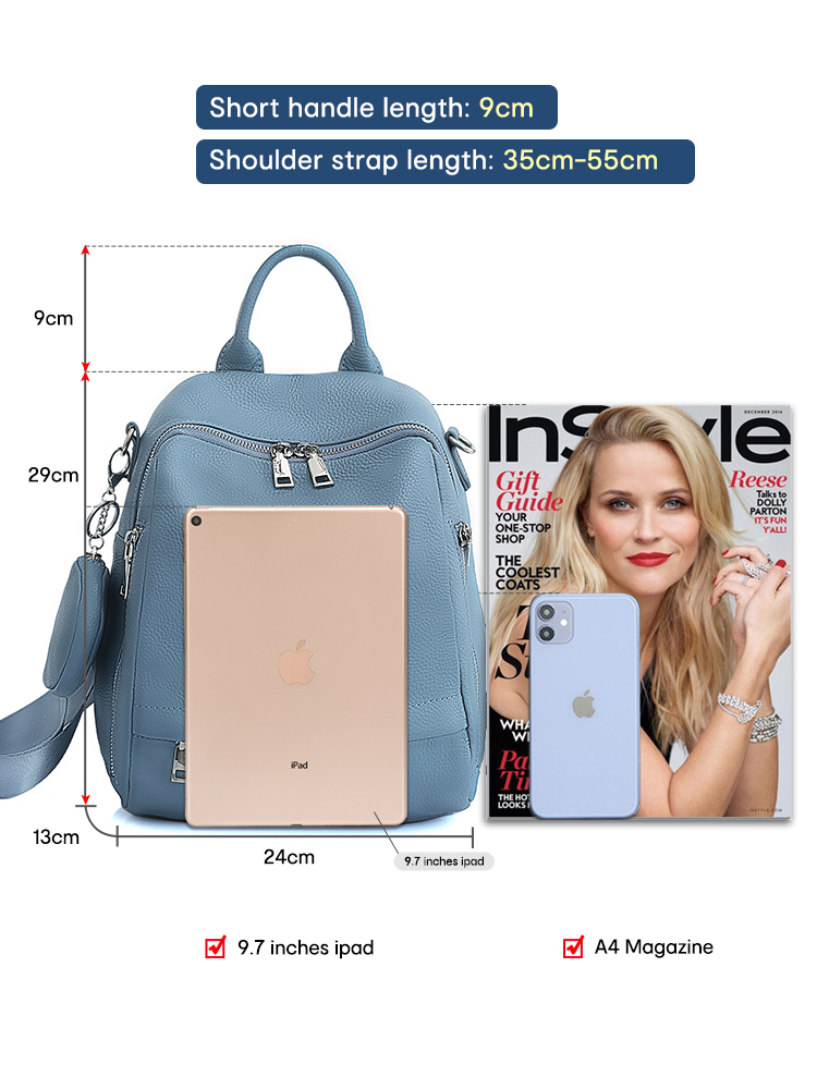 Mochila Zency de cuero genuino - Fashion Backpack Women reseña y precio