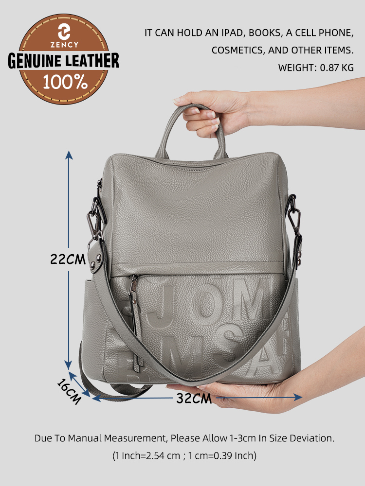 Mochila Zency Premium de Cuero - Fashion Backpack Women reseña y precio
