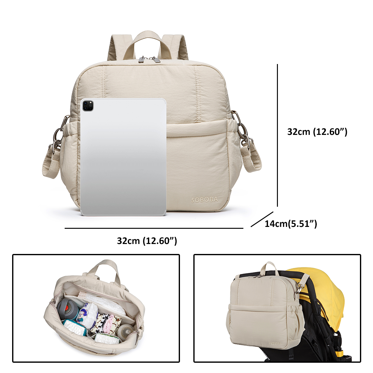 Mochila Pañalera Soboba de Gra - Backpack Diaper Bag reseña y precio