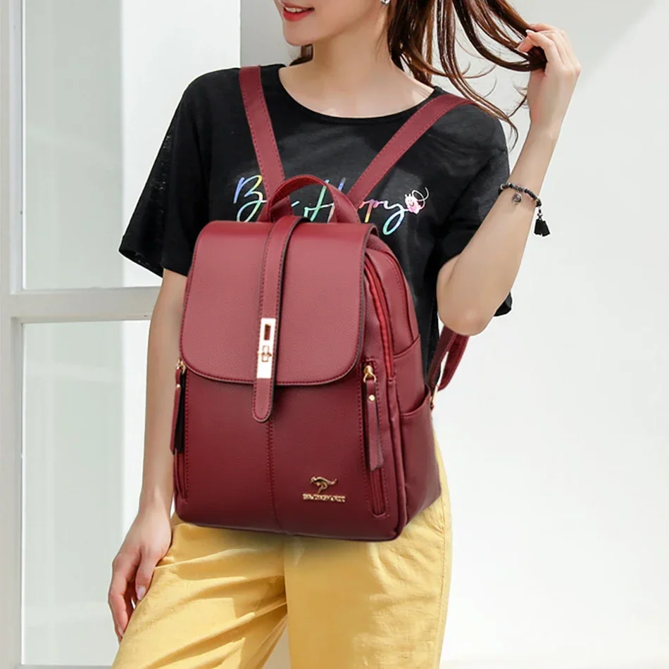 Mochila de cuero de gran capac - Leather Backpack Vintage reseña y precio